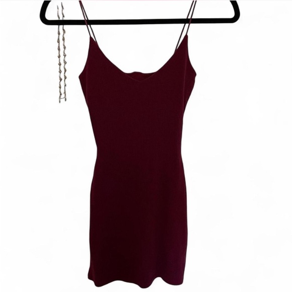 Burgundy Mini Summer Dress - Picture 4 of 5